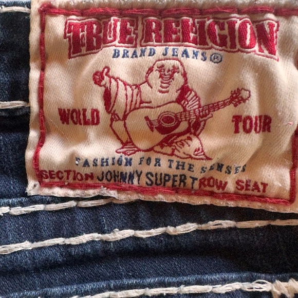 Size 27 True Religion Johnny super T T dark blue/white contrast stitching. EUC - Picture 7 of 16